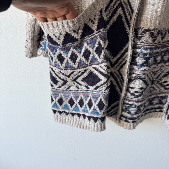 Lucky Brand Cardigan Women XS Multicolor Aztec Western Casual Open Front Sweater - Picture 5 of 9